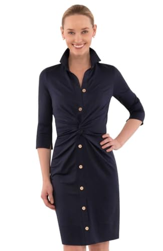 Gretchen Scott Designer Women's - Twist & Shout Dress - Solid, Black, Navy, Large : Buy Online at Be