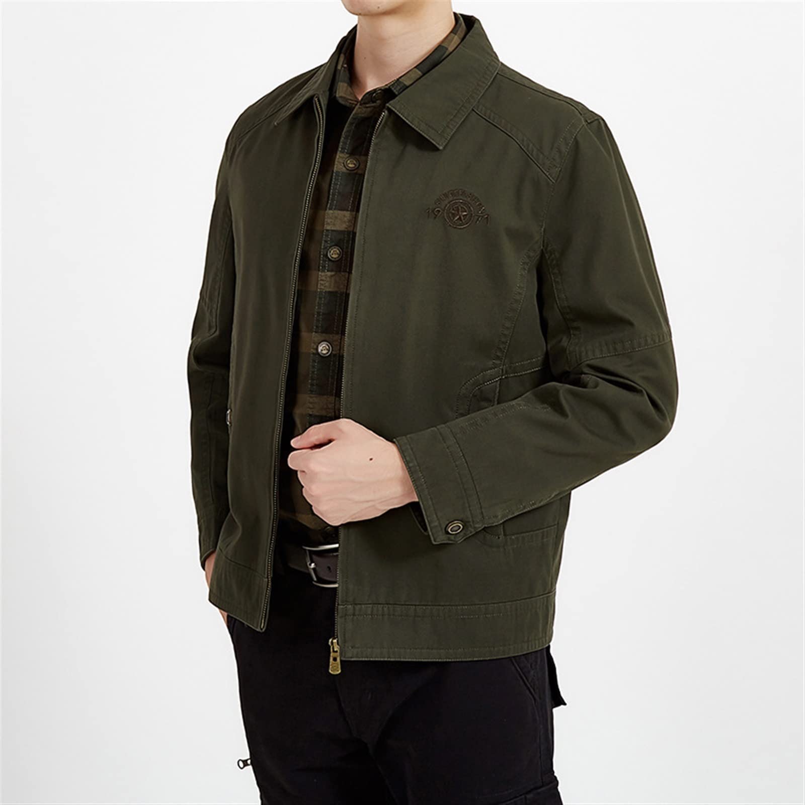 SKYRRA Men's Jackets Jackets Men Military Cotton Brand Solid Color Large Size Spring Autumn Business