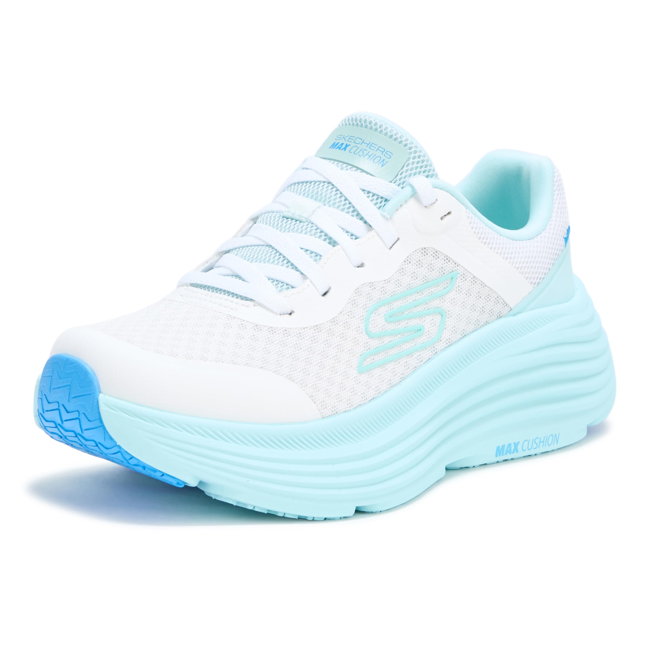 Amazon.com: Skechers Women's Max Cushioning Endeavour Canova Sneaker, White/Light Blue, 8.5 : Office