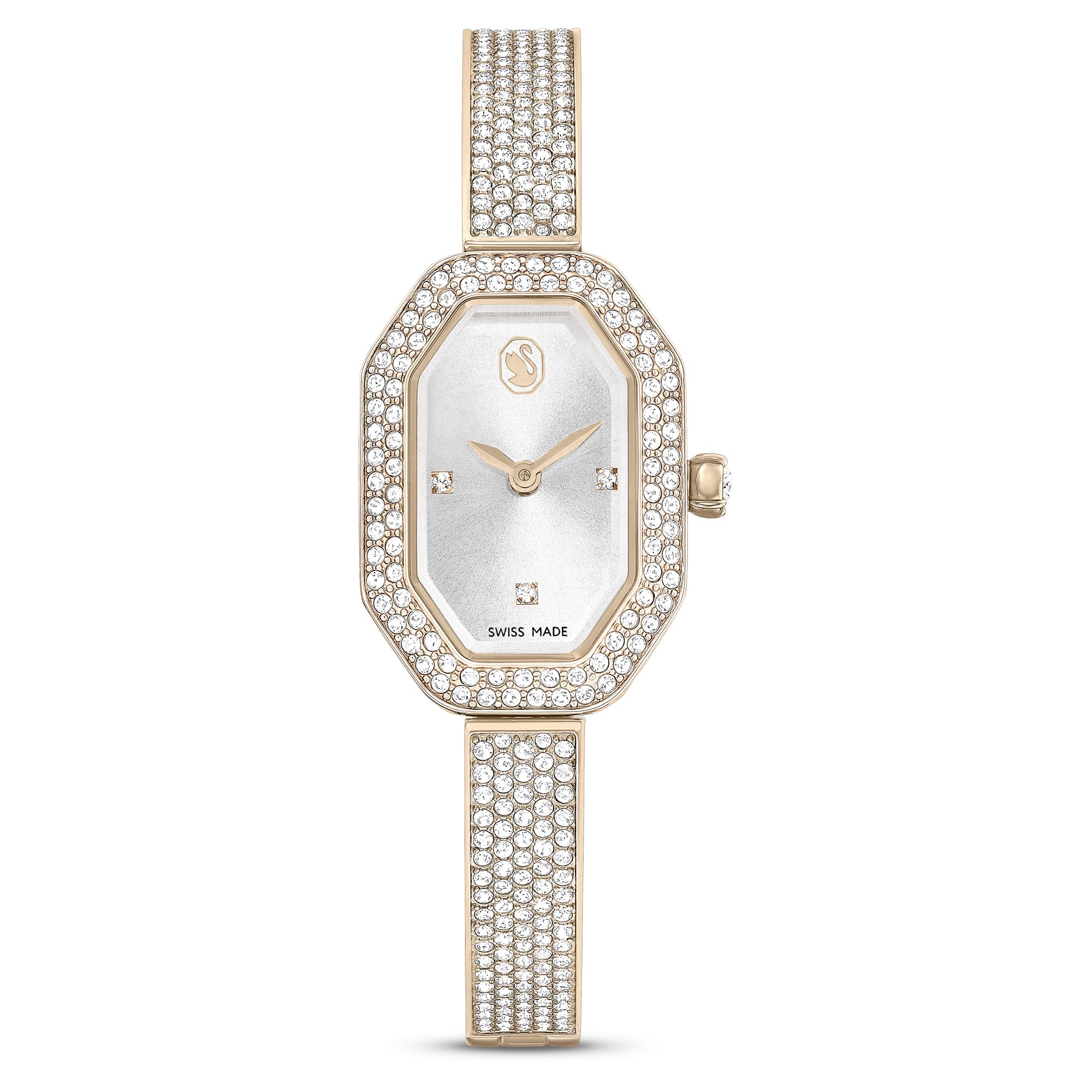 Swarovski Dextera Bangle watch, Swiss Made, Metal bracelet, Gold tone, Champagne gold-tone finish: B
