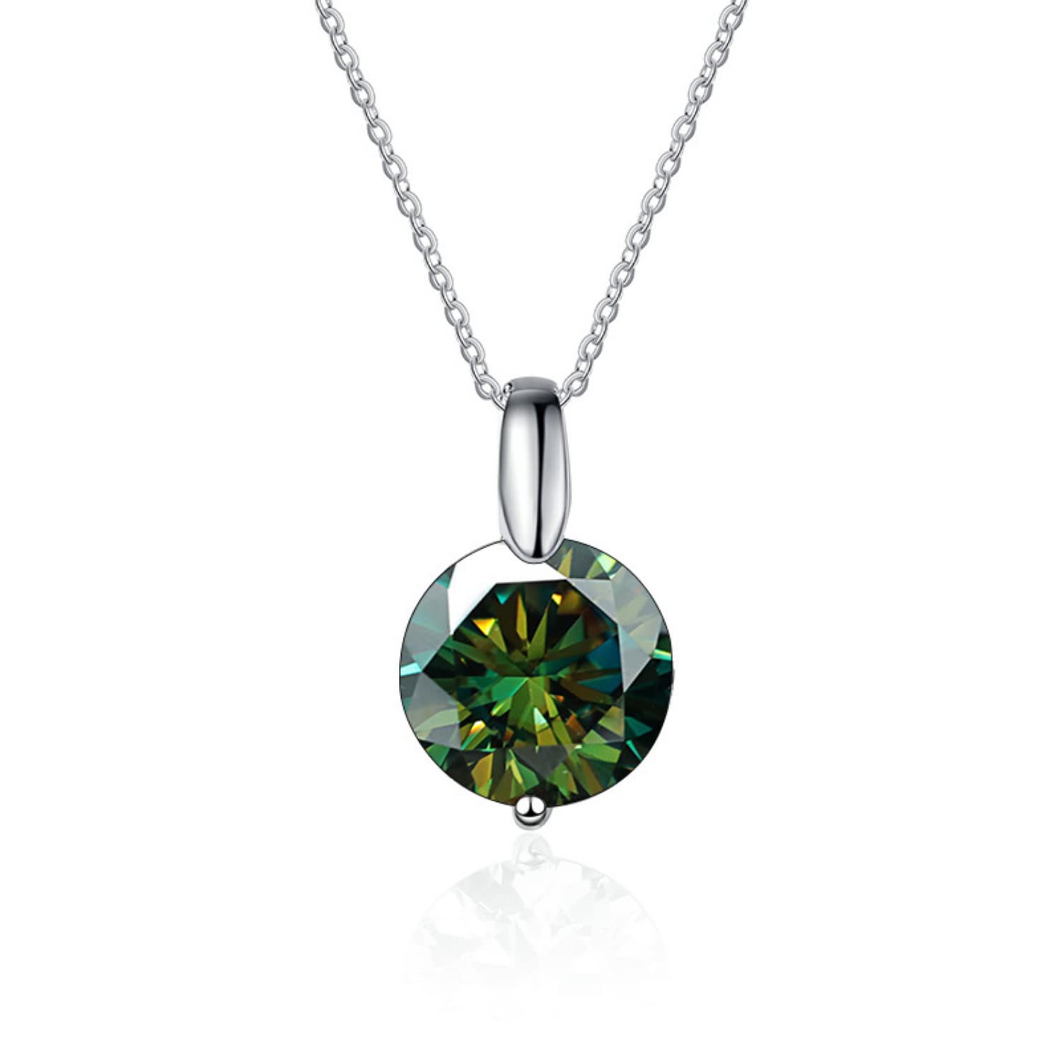 WAHZAUS 1 to 3 ct D Color VVS1 Moissanite Pendant Necklace for Women, Yellow/Blue/Pink Diamond Neckl