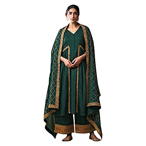 Indian Pakistani Palazzo Designer Embroidered Salwar Kameez Dresses For Women, Choice 2, One Size :