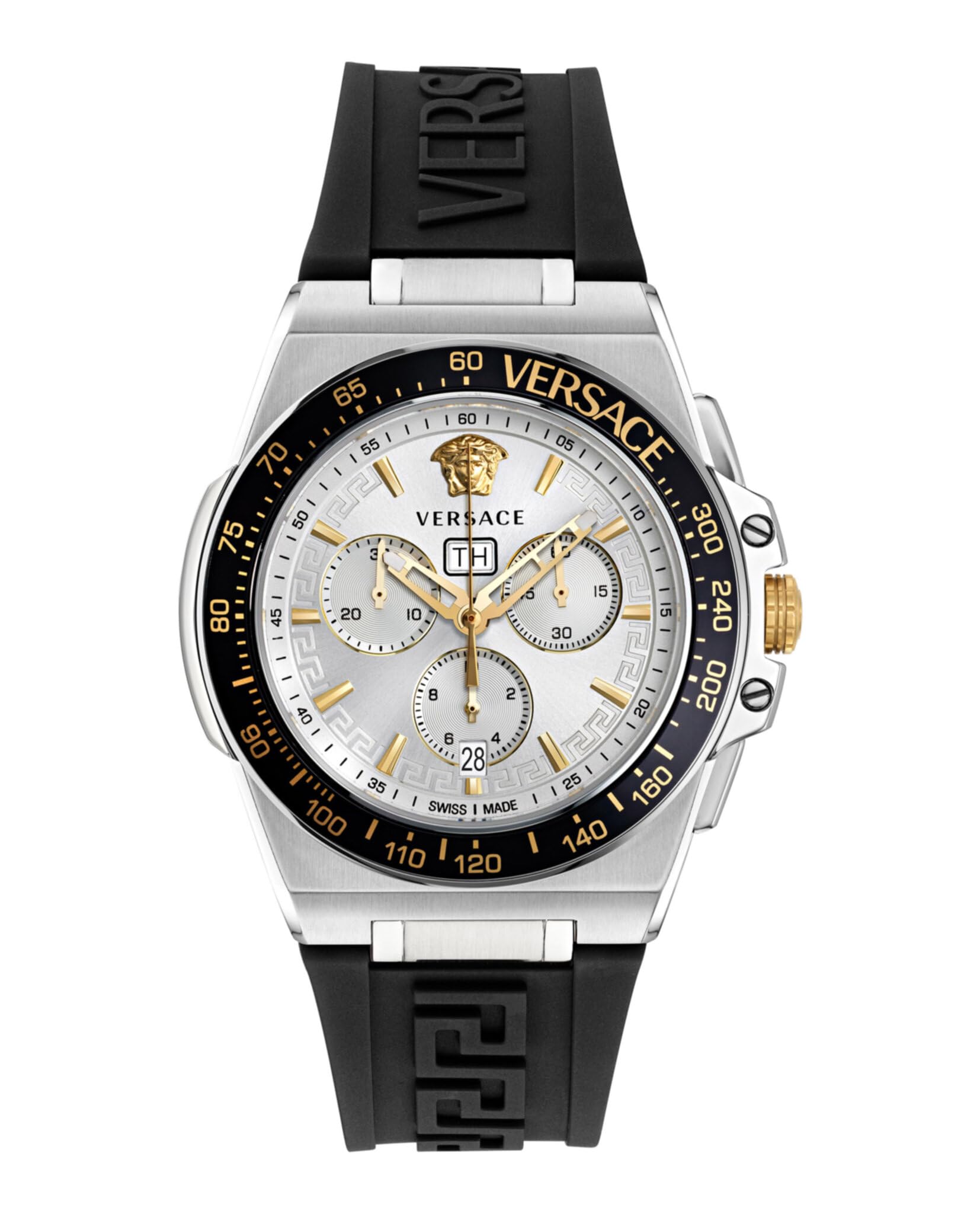 Versace Men Chronograph Swiss Quartz Watch with Silicone Strap VE7H00123: Buy Online at Best Price i