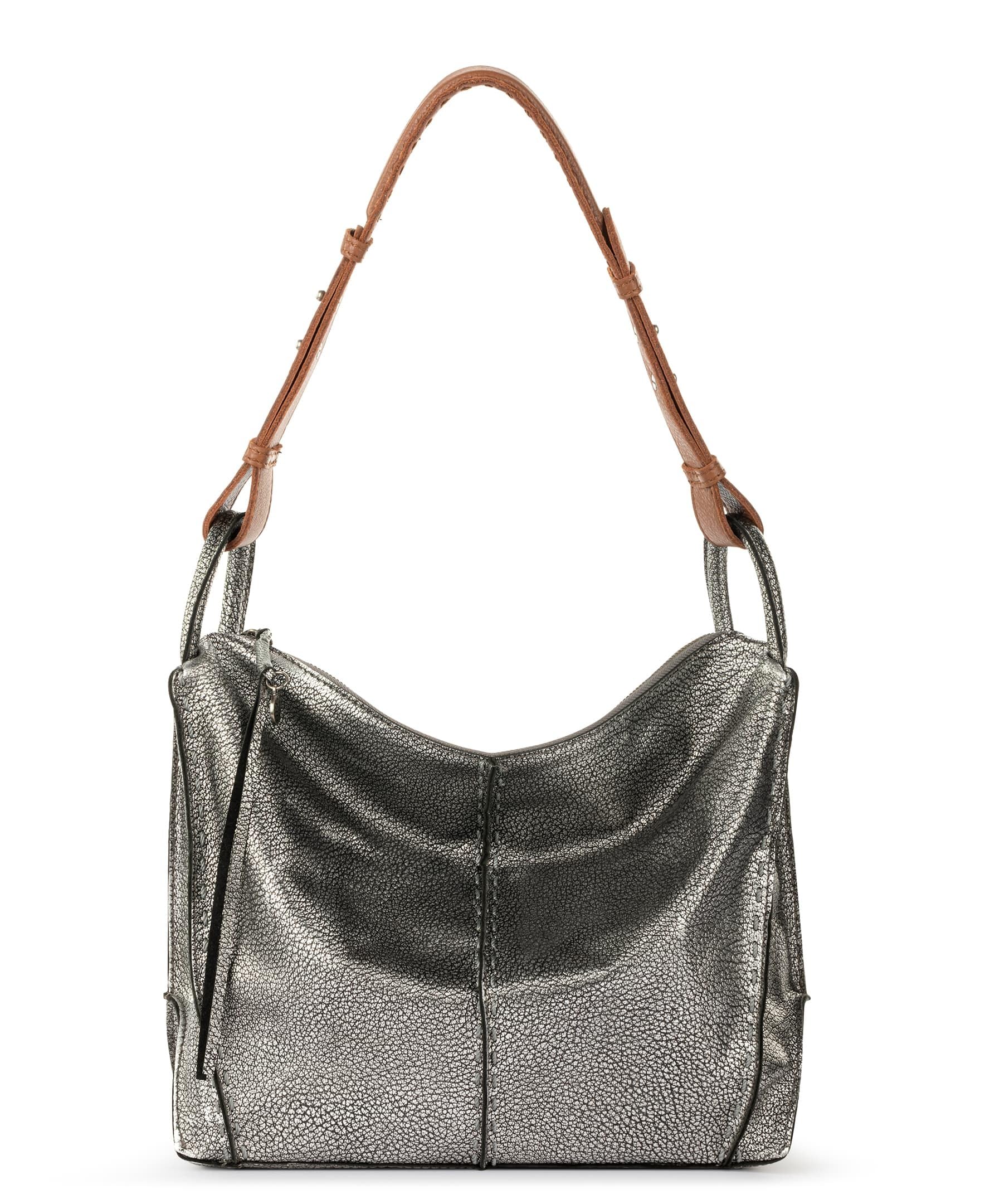 Amazon.com: The Sak Los Feliz Hobo in Leather, Lined Shoulder Purse, Dark Silver : Clothing, Shoes &