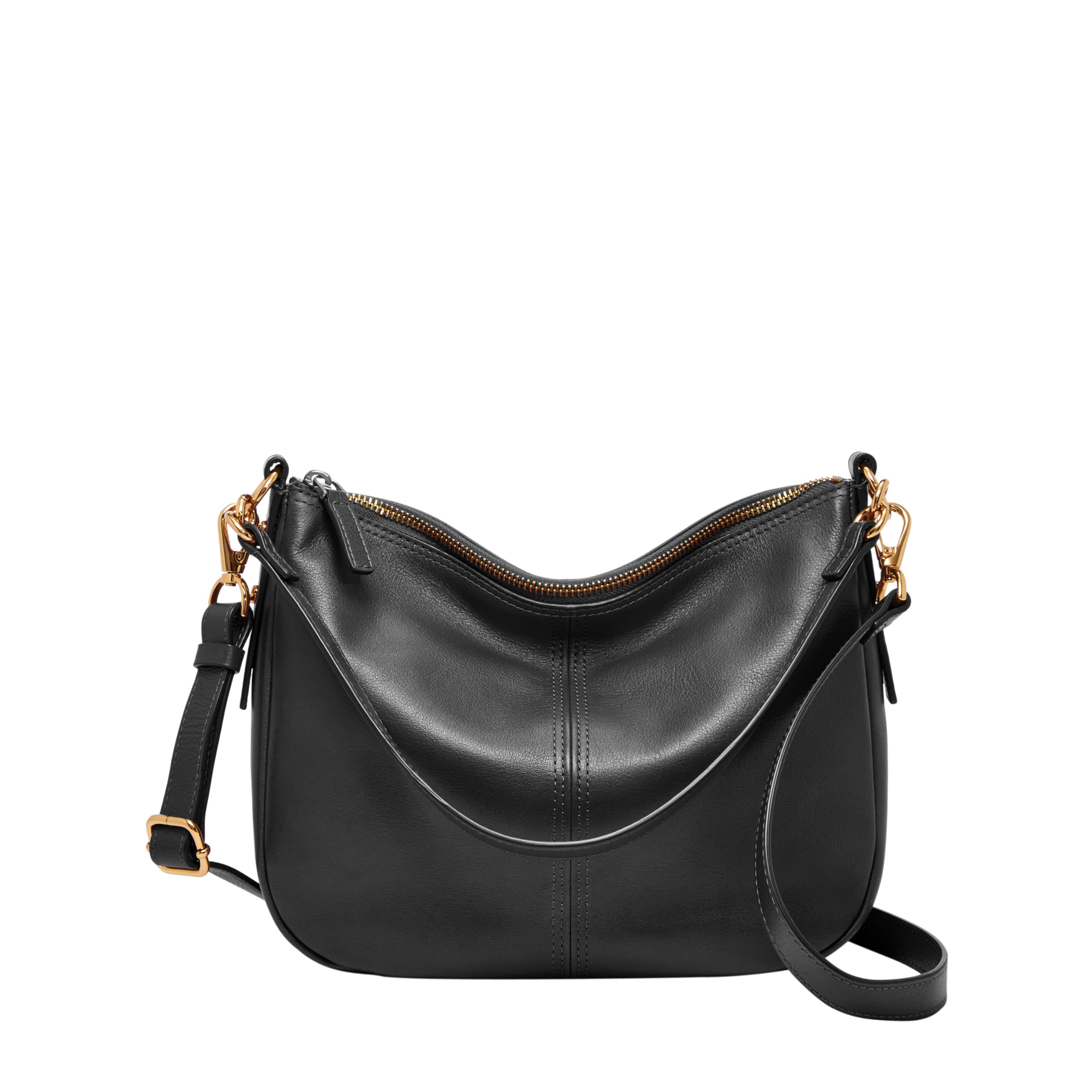 Fossil Women's Jolie Leather Crossbody Purse Handbag, Everyday Sling Bag, Black: Handbags