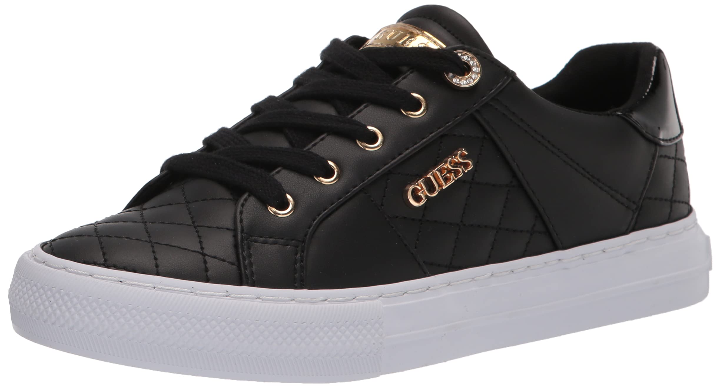 Amazon.com | Guess Women's Loven Sneaker, Black 978, 7.5 | Fashion Sneakers