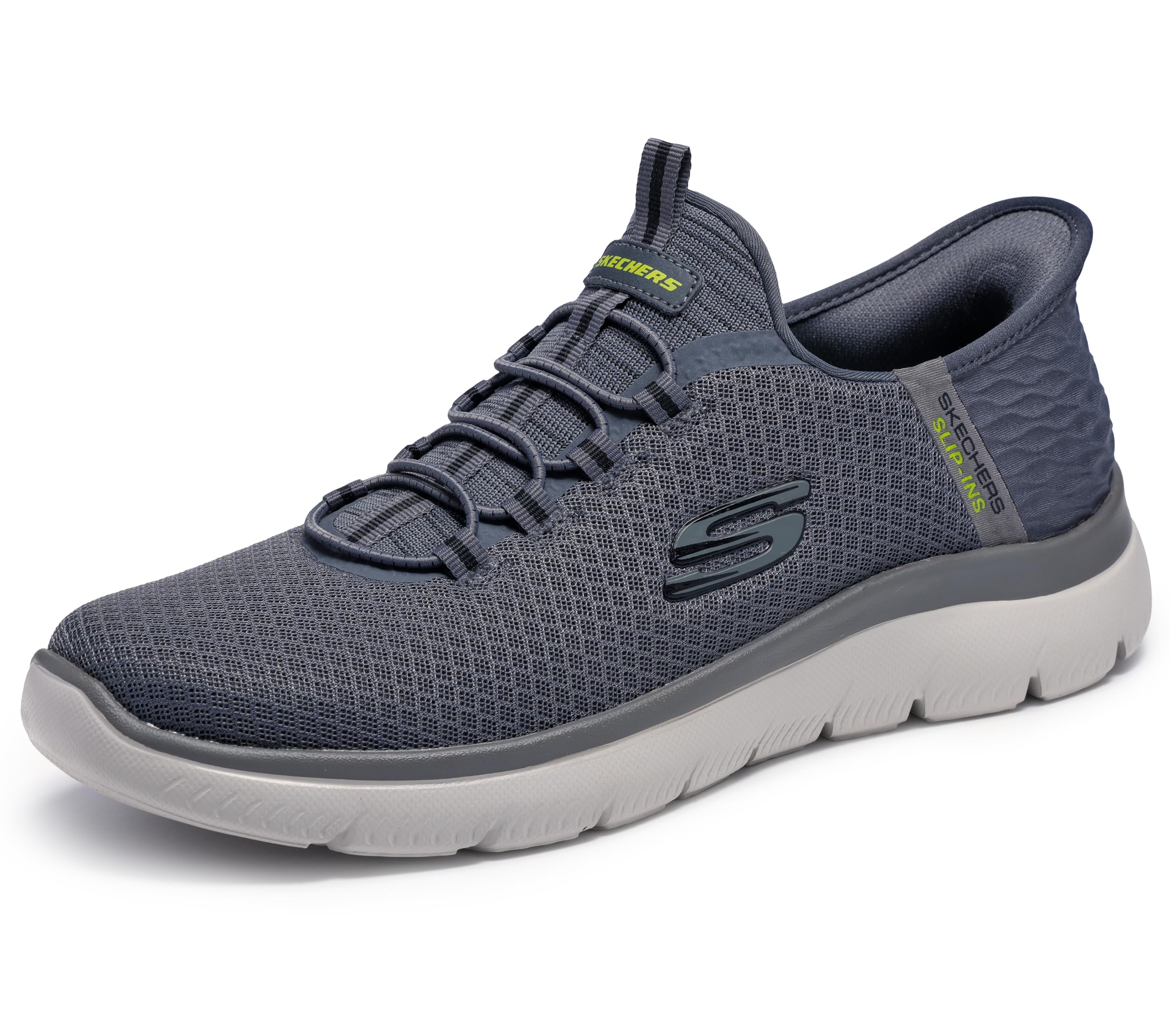 Amazon.com | Skechers Men's Summits High Range Hands Free Slip-in Sneaker, Charcoal, 10.5 Wide | Fas