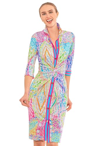 Gretchen Scott Designer Women's - Twist & Shout Dress - Grand Bazaar, Brights, XXL : Buy Online at B